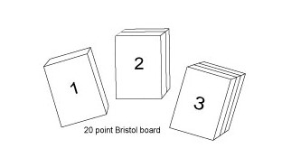 Bristol board jigs, three thicknesses