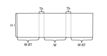 The vertical board, with measurements.