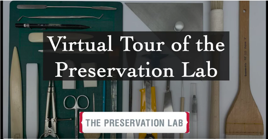 Screen shot of the video Virtual Tour of the Preservation Lab.