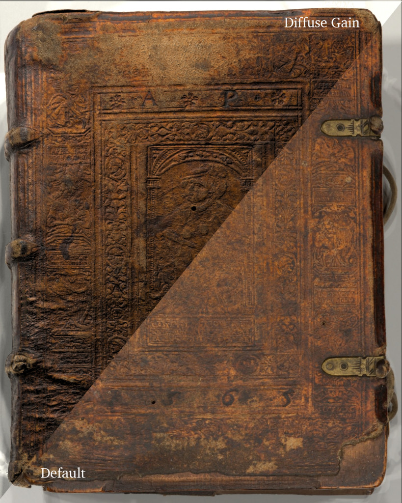 This is a composite of two RTI generated images, diffuse gain mode and default mode.