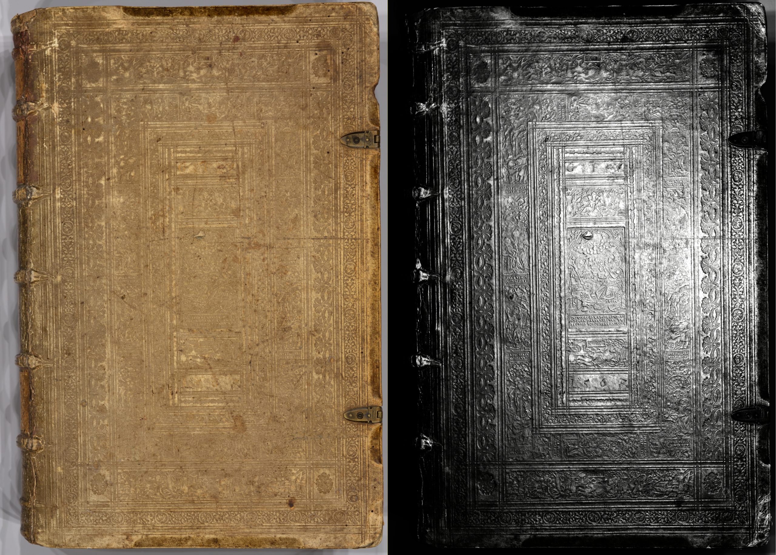This is a composite of two RTI generated images. The left shows the default mode, and the right specular enhancement.