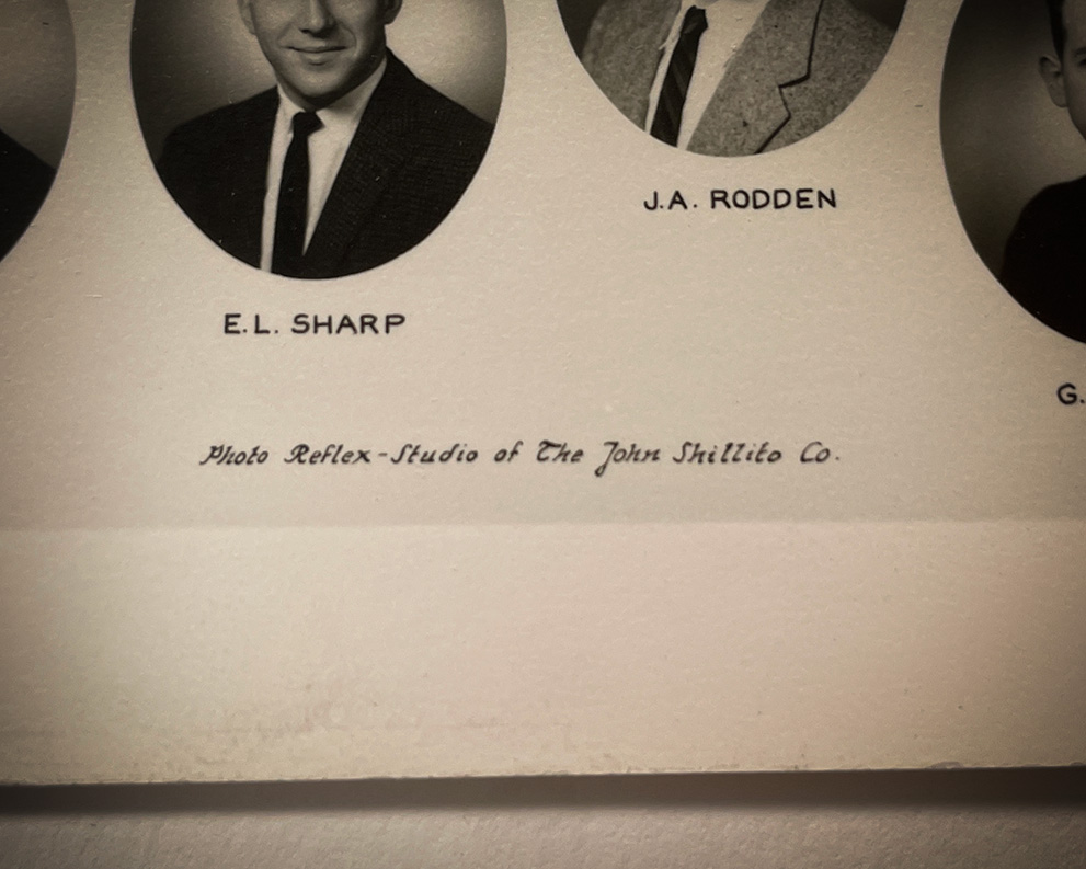 Close up of Shillito's logo, a capitol S and a capital P with close kerning, with a square around the letters.