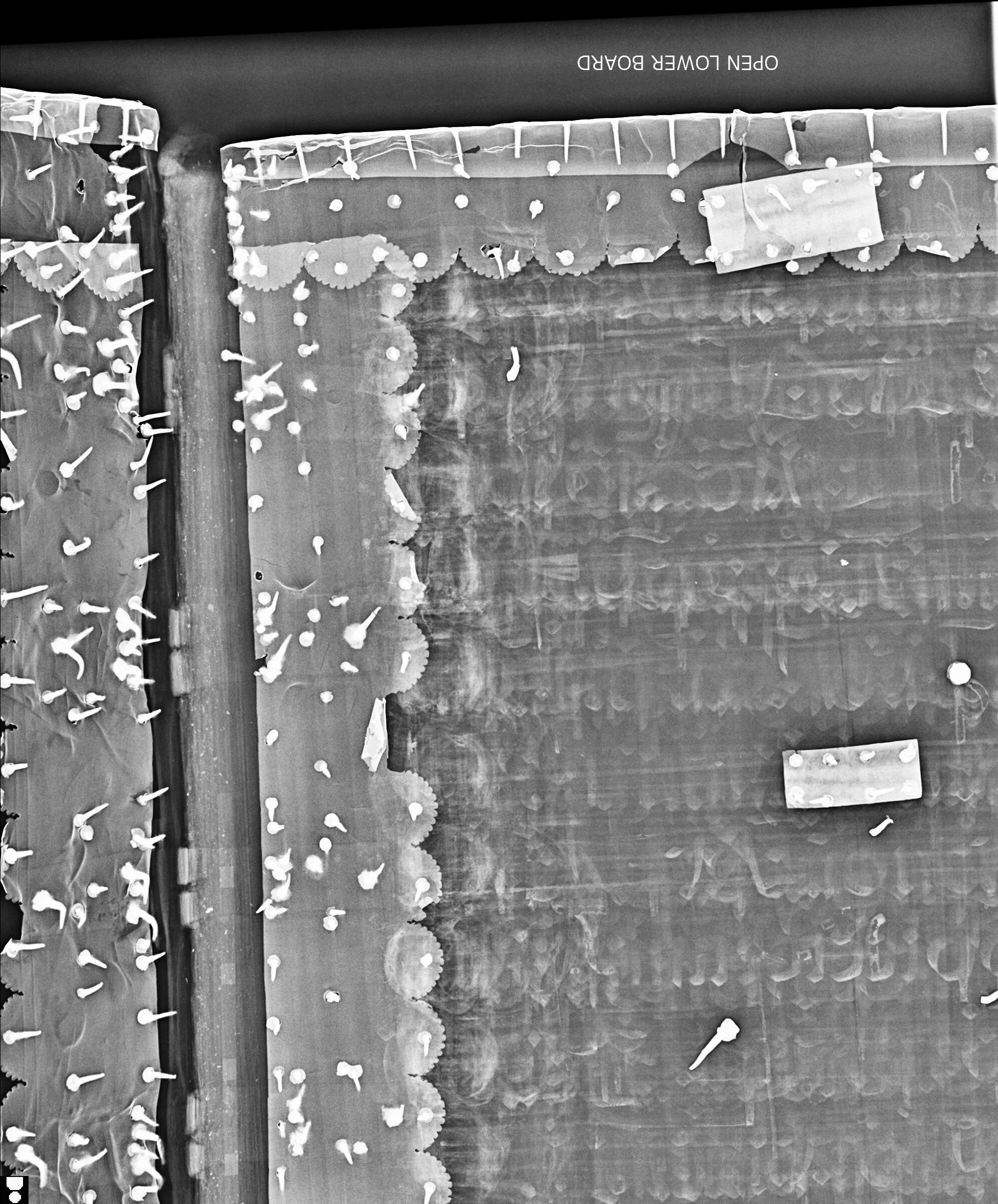 Detail of lower board with cover open