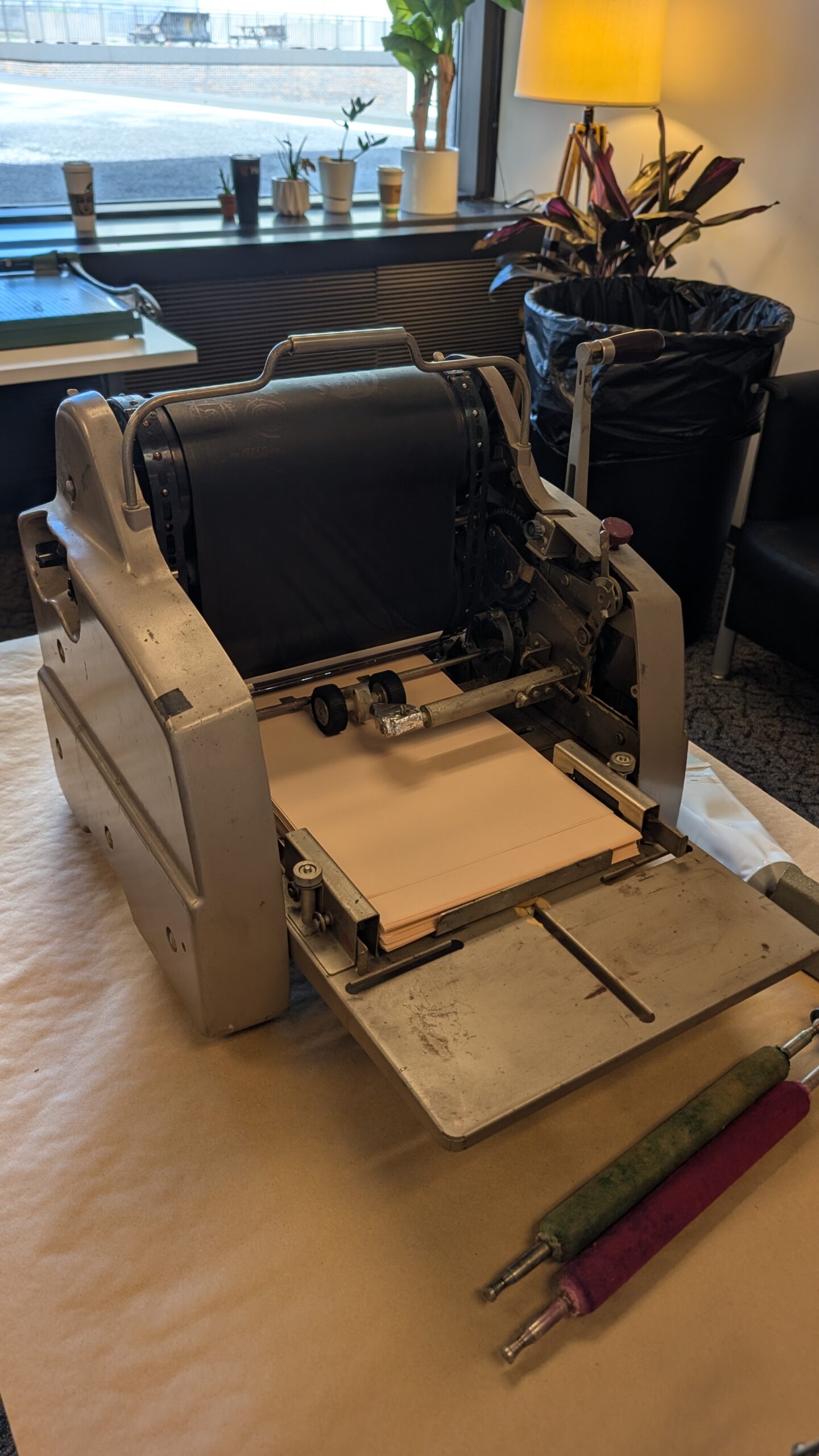 Image of a the mimeograph machine used in the workshop.