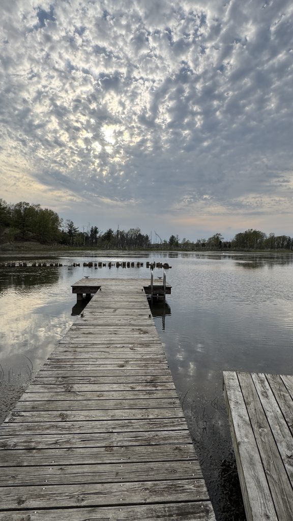 View of the Kalamazoo River from the dock at OxBow.