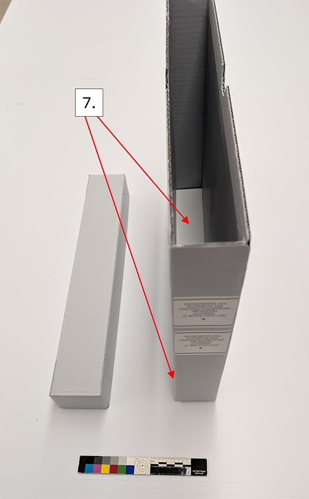 Inside of the enclosure to show the Dibond on the bottom of the enclosure, labeled 7.